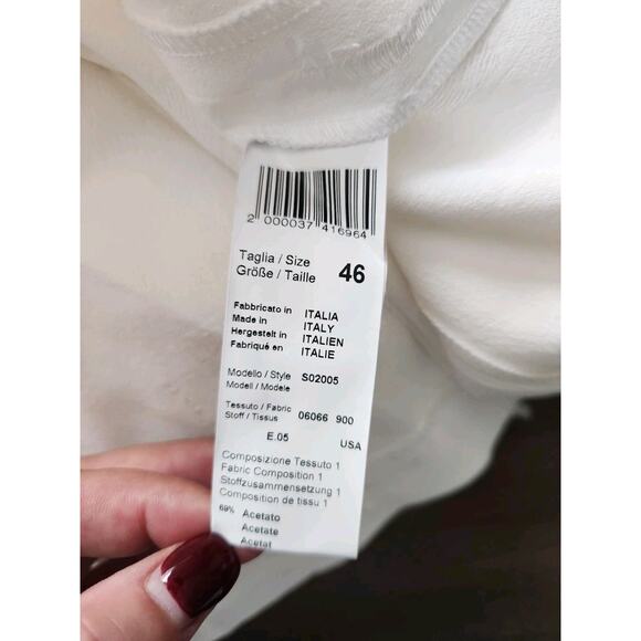 NWT Carolina Freese White Distressed Midi Dress Size 46 Italy Lagenlook Resort - Picture 6 of 11